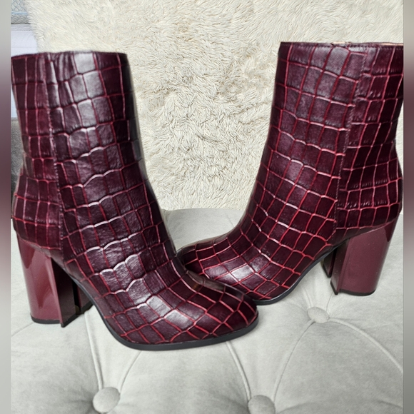 Coach Brielle Croc-embossed leather ankle boots - Picture 3 of 13